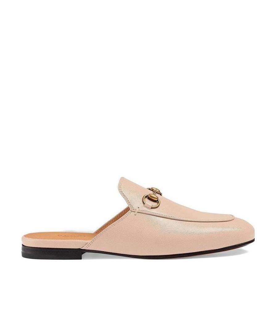 Gucci Princetown Loafer Mule In White Leather