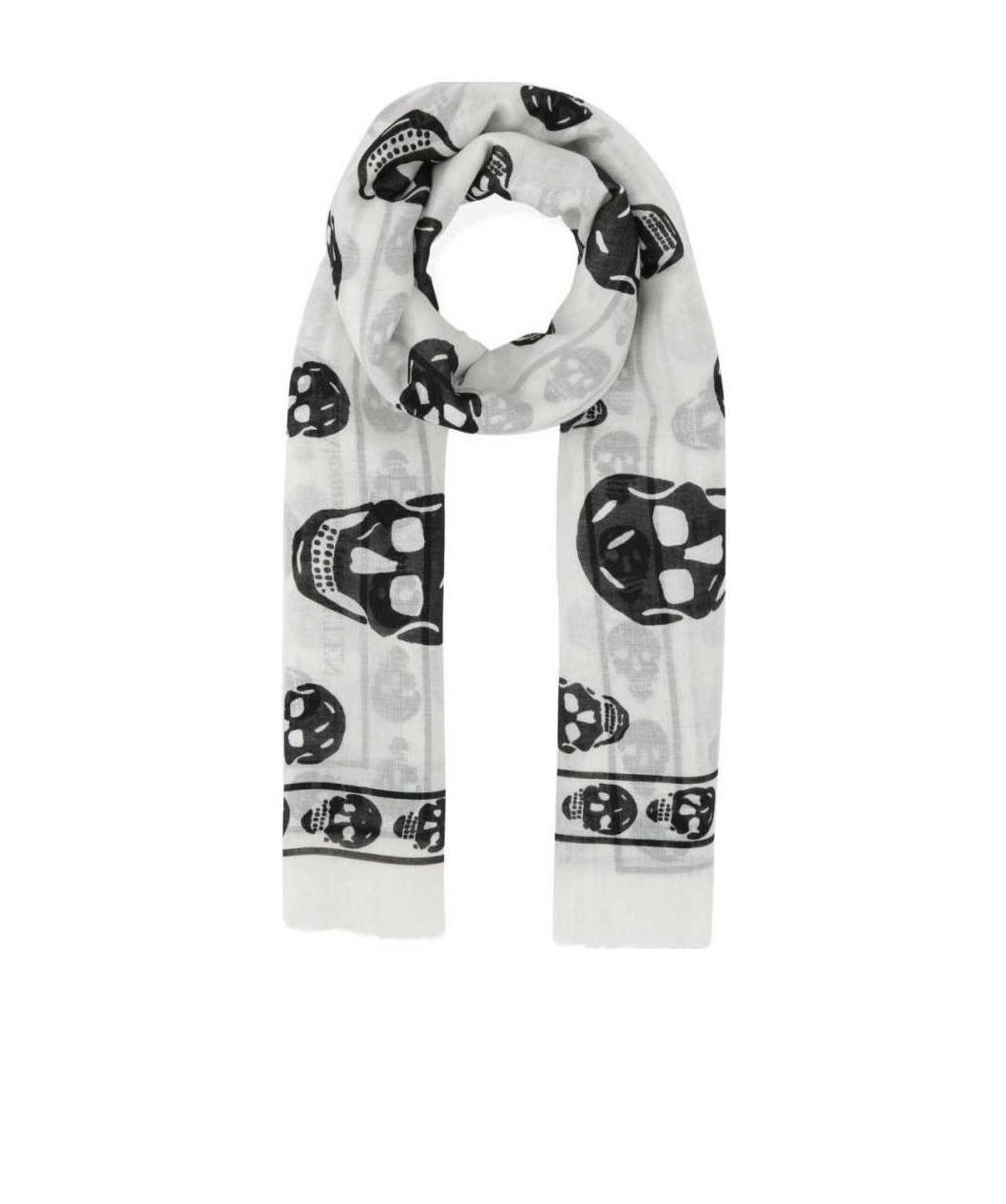 Alexander Mcqueen Skull-print Scarf In White