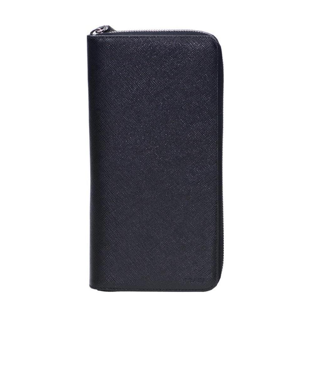 Prada Full Zipper Wallet In Black