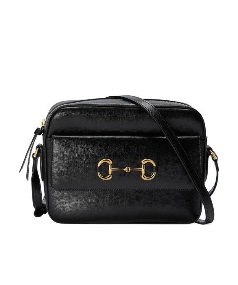 Gucci Horsebit 1955 Leather Crossbody Bag In Black