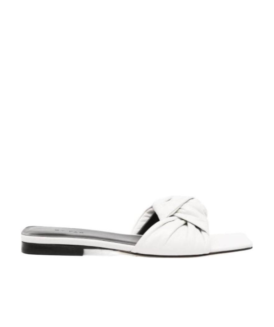 By Far Logo Sandals In White