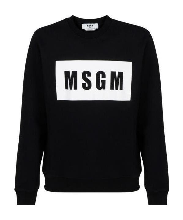 Msgm Logo-print Cotton Sweatshirt In Black