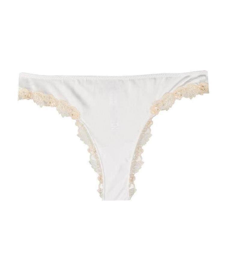 LA PERLA EMBROIDERED TRIM SCALLOPED EDGE THONG