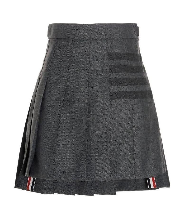 Thom Browne 4-bar Pleated Mini Skirt In Black