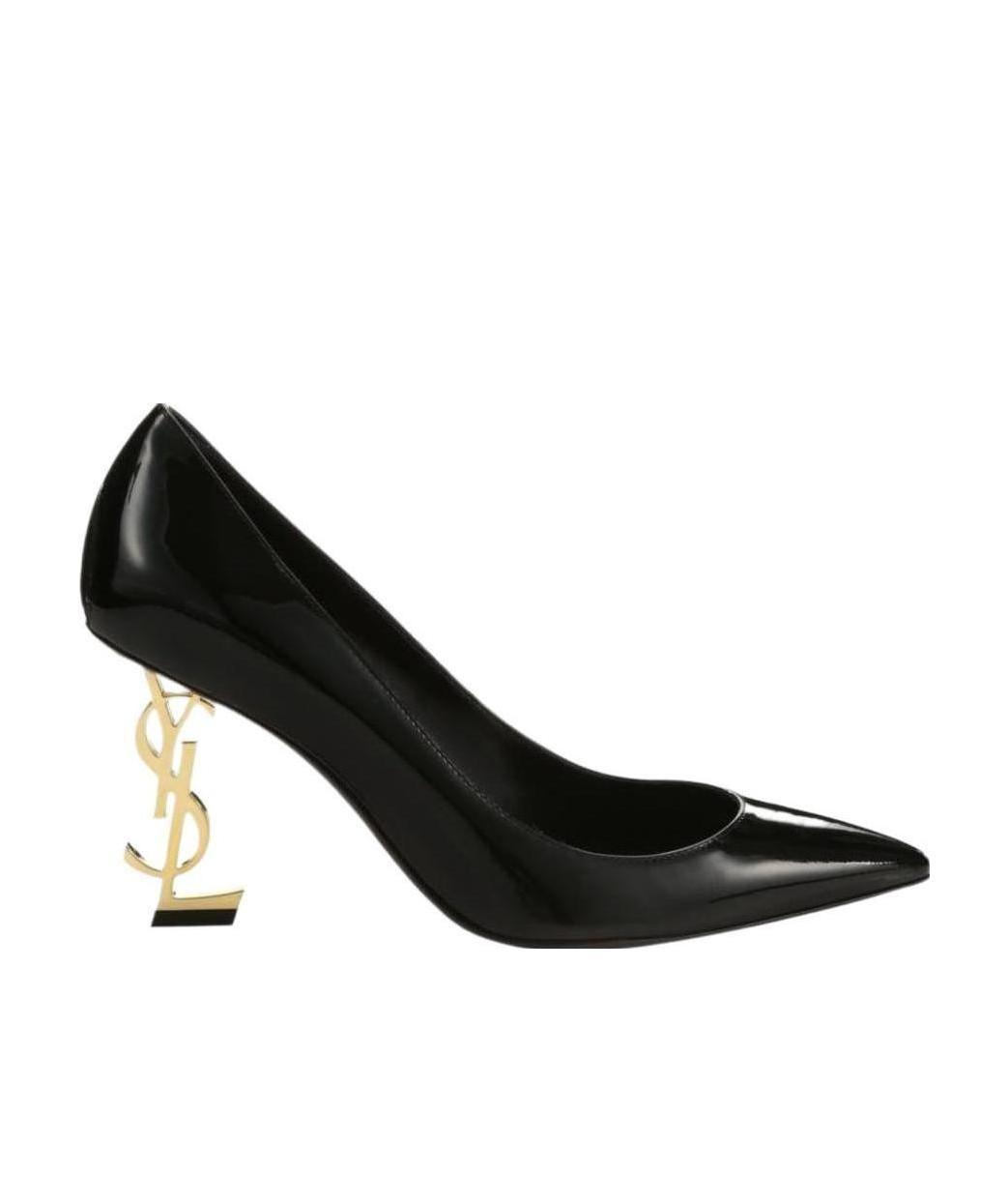Saint Laurent Opyum Patent 110mm Ysl-heel Pumps - Golden Hardware In Black