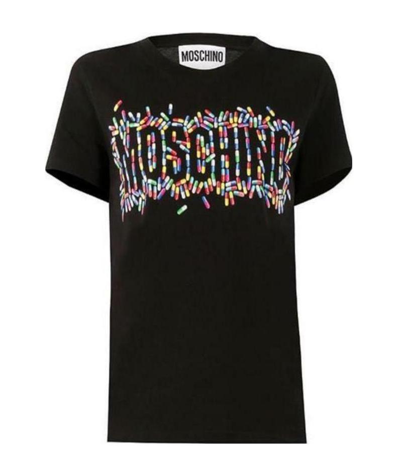 Moschino Capsule Logo Printed T-shirt In Gray