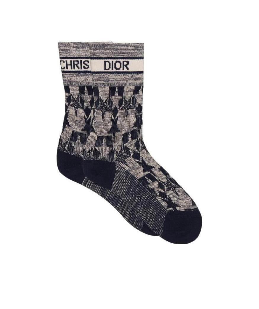 Dior Star-shaped Socks In Black