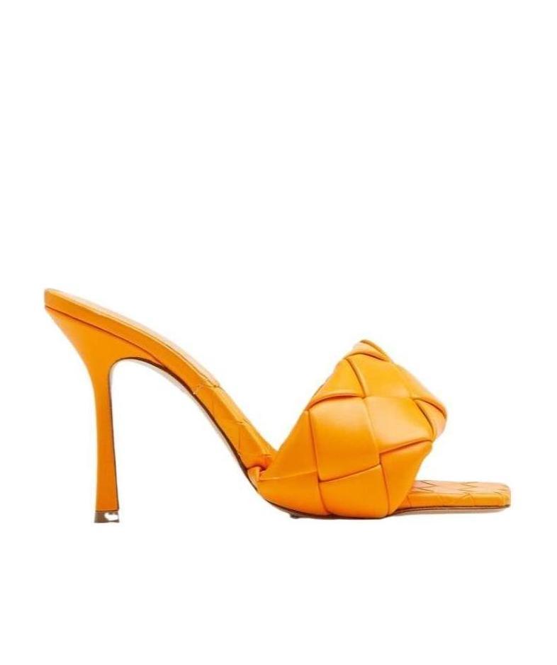 Bottega Veneta Leather Mules In Orange