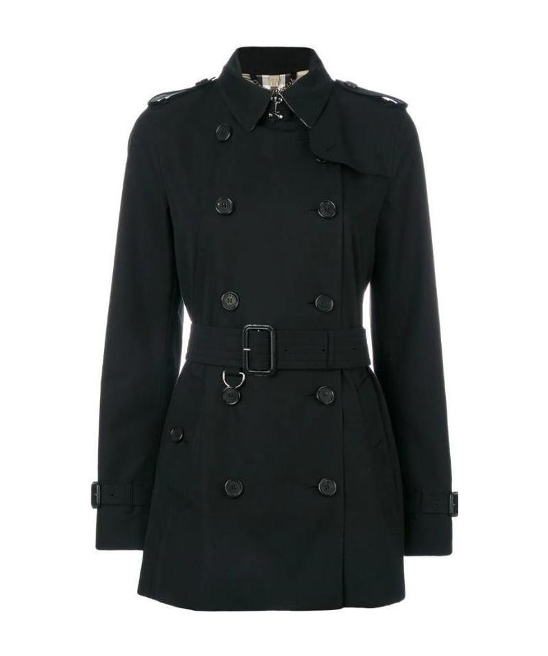 Burberry Cashmere Kensington Trench Coat In Black