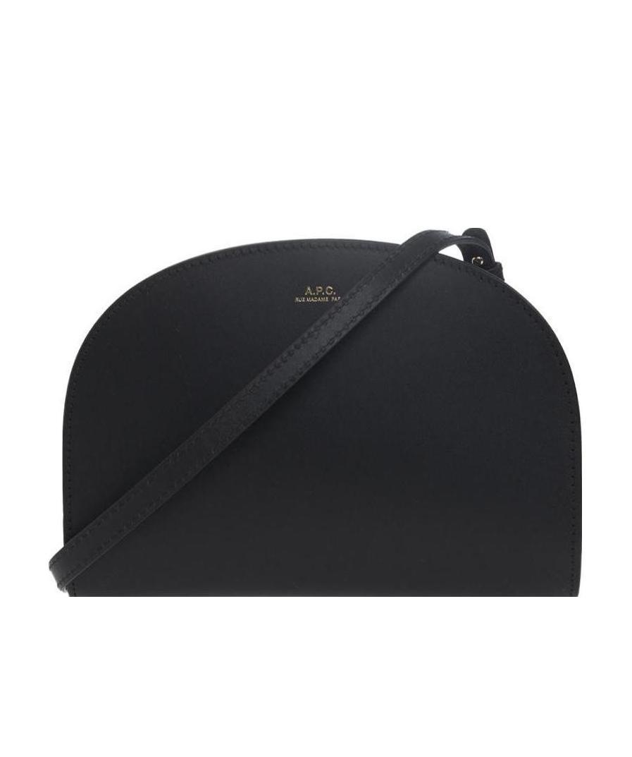 Apc Stylish Black Leather Mini Crossbody Bag For Women