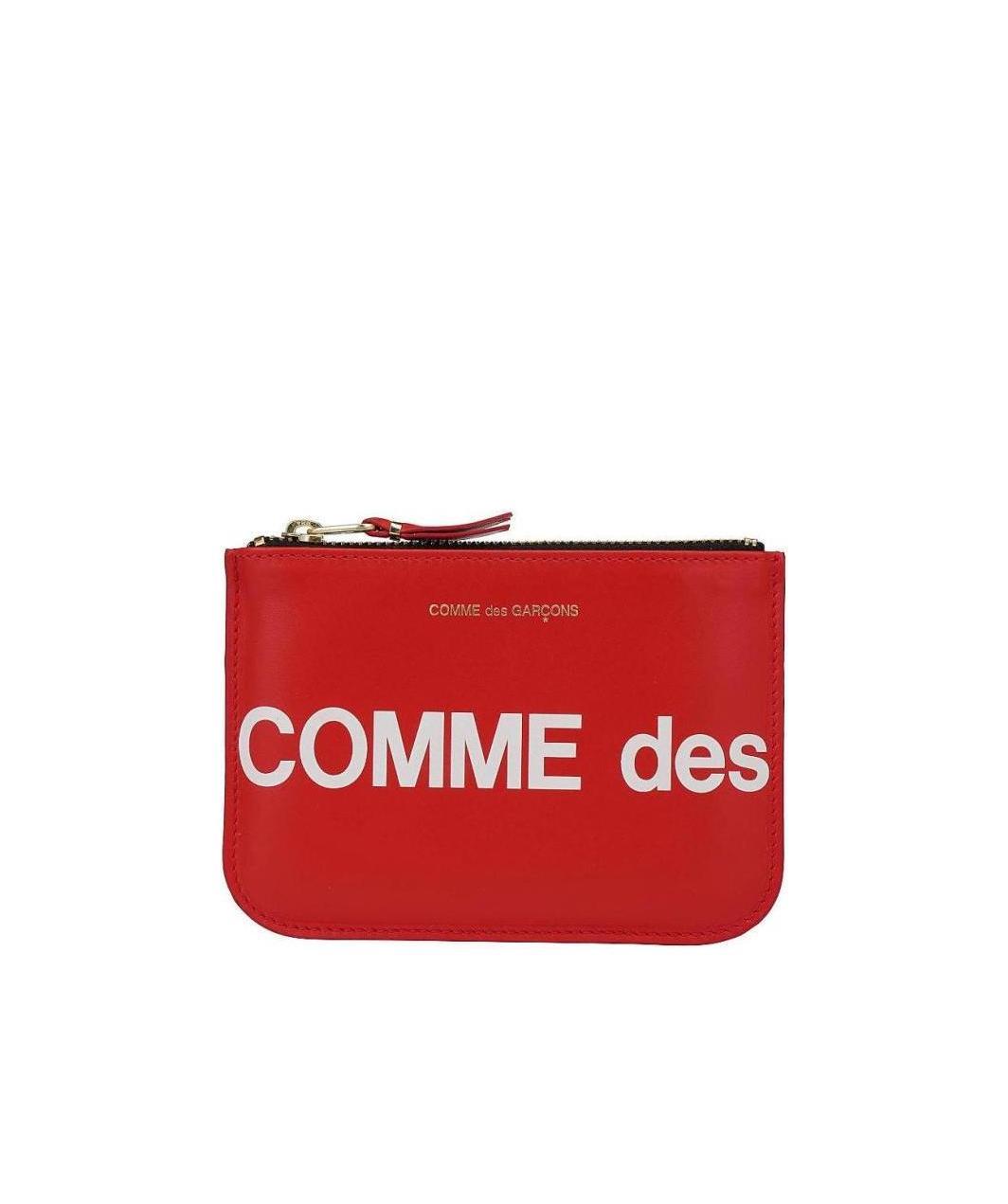 Comme Des Garçons Small Logo-print Pouch In Gray