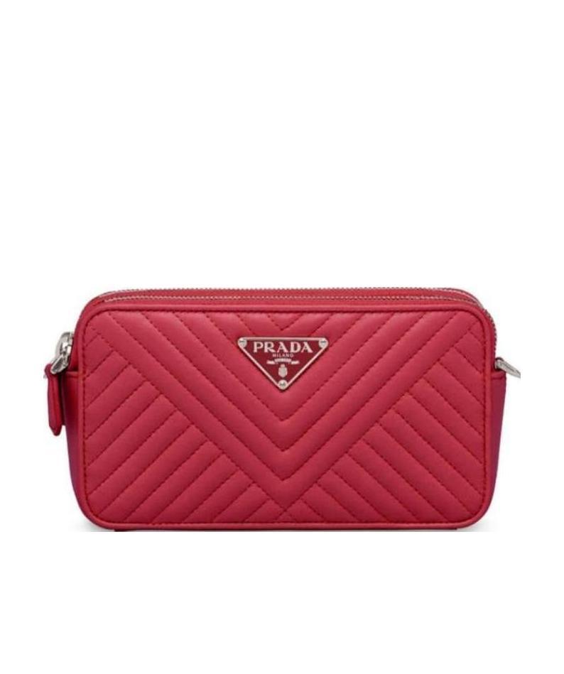 Prada Logo Mini Bag In Red