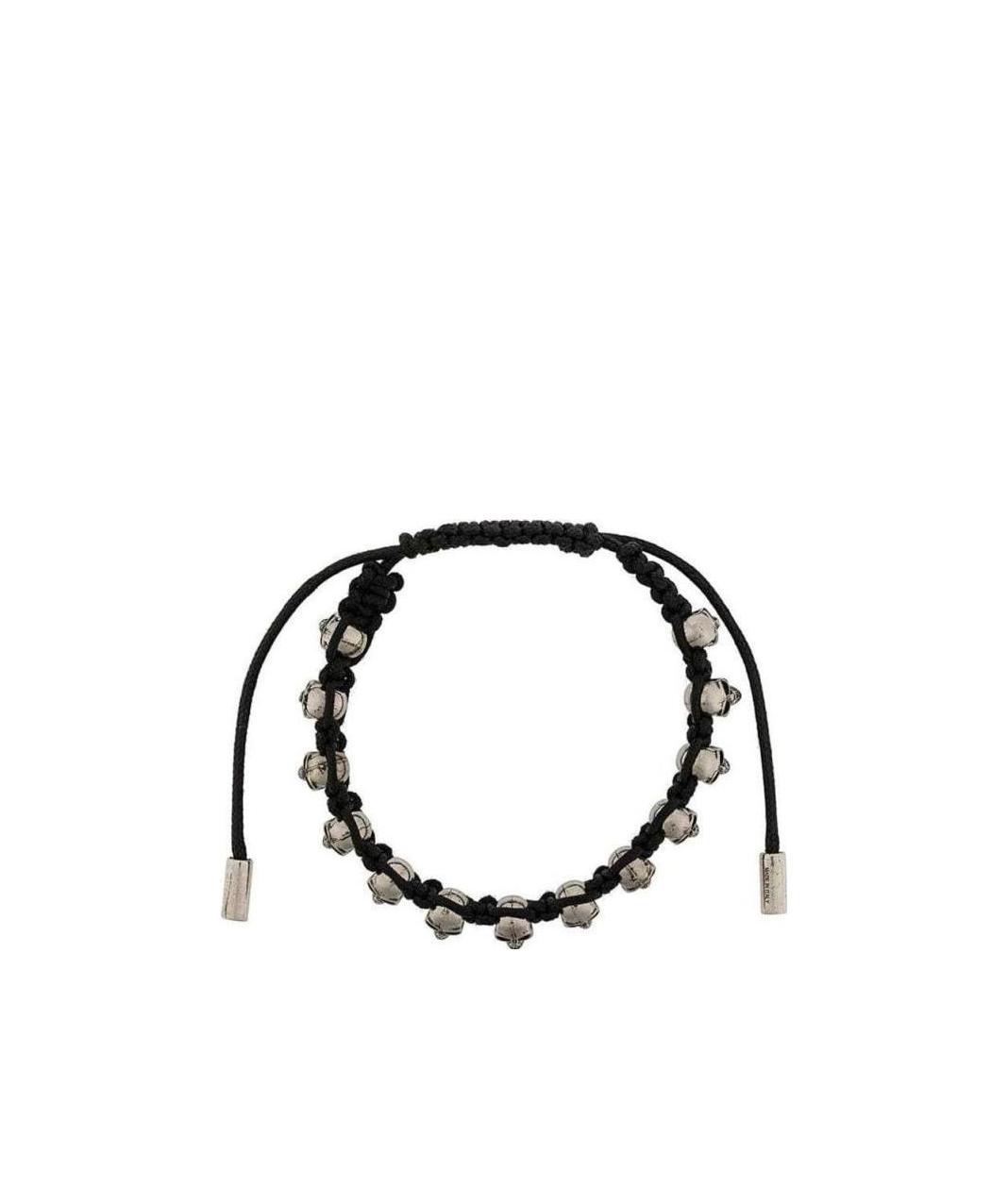 Alexander Mcqueen Skull Woven Bracelet In Black