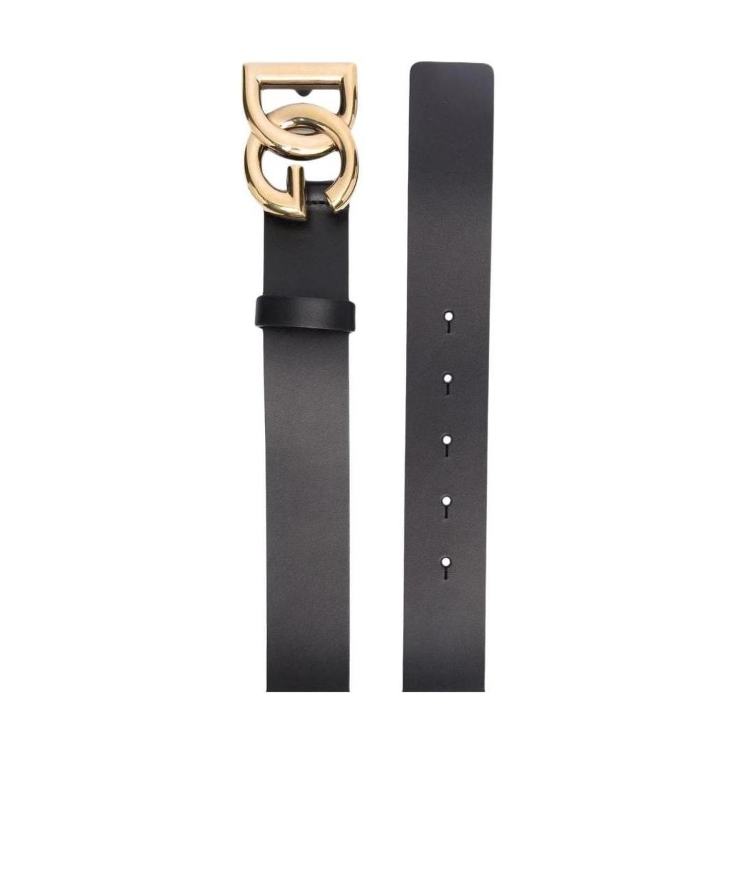 Dolce & Gabbana Dolce&gabbana Black Belt With Rutenium Dg Plaque In Black