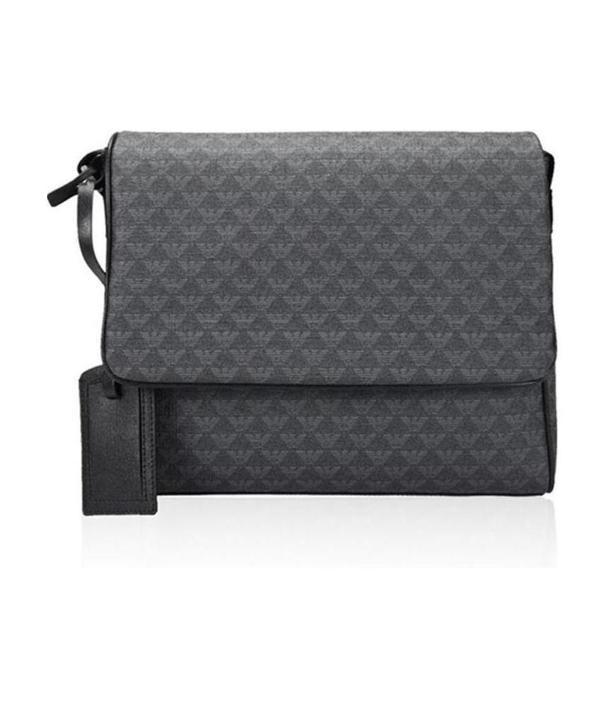 Emporio Armani Logo Details Satchel In Black