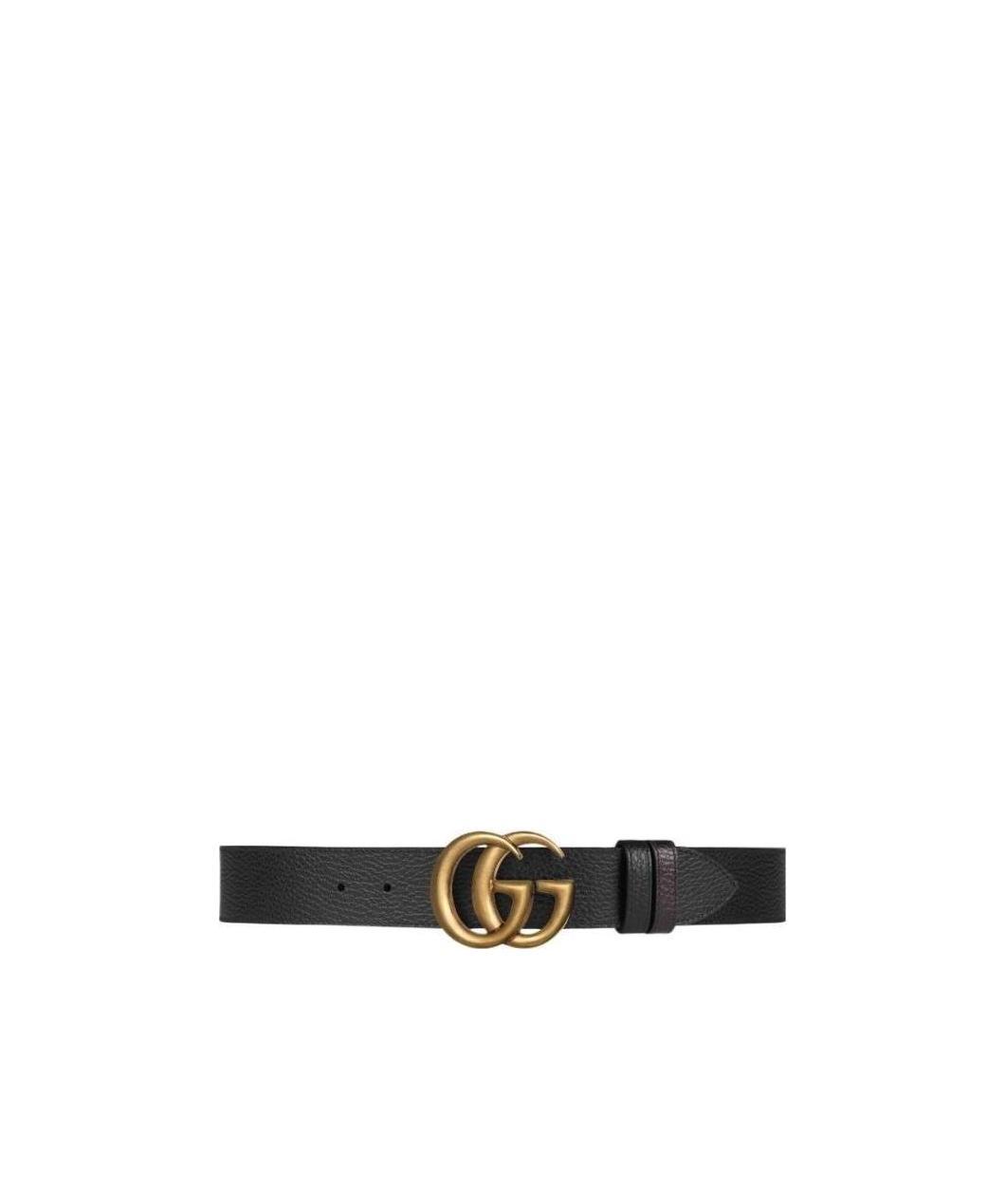 GUCCI REVERSIBLE LEATHER BELT WITH DOUBLE G BUCKLE