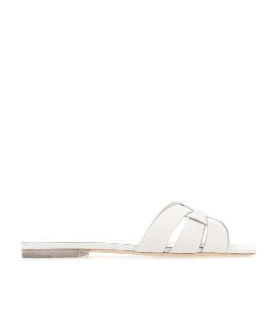Saint Laurent Tribute Intertwining-strap Sandals In White