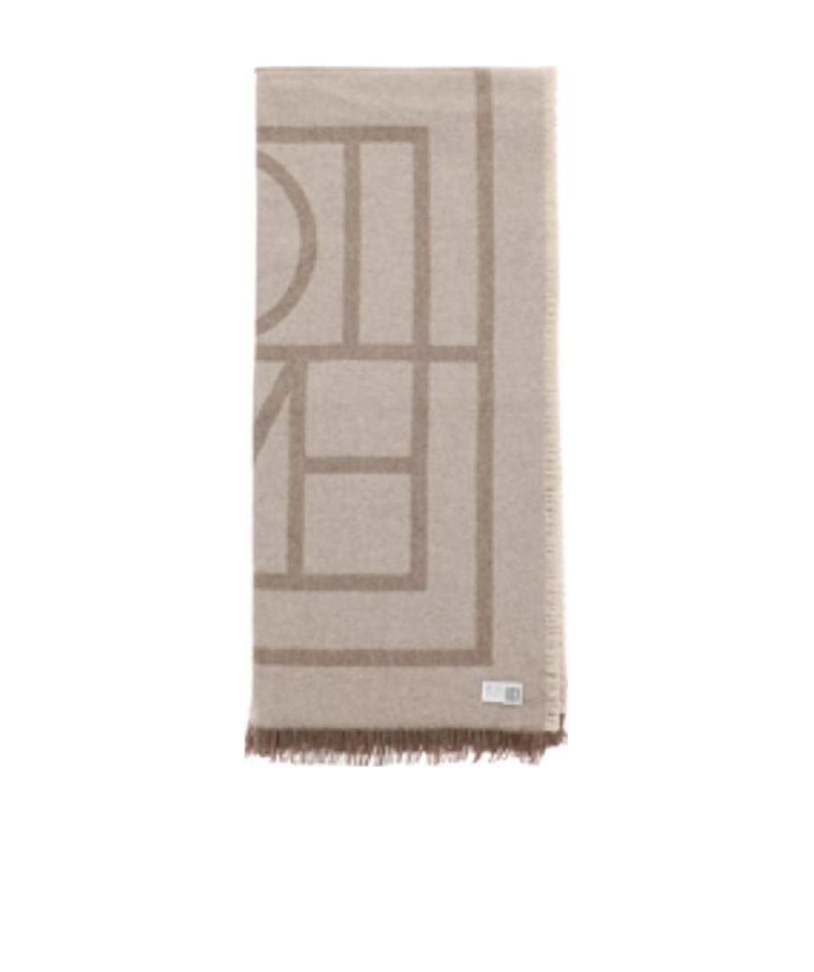 Totême Cashmere Blend Monogram Scarf In Nude