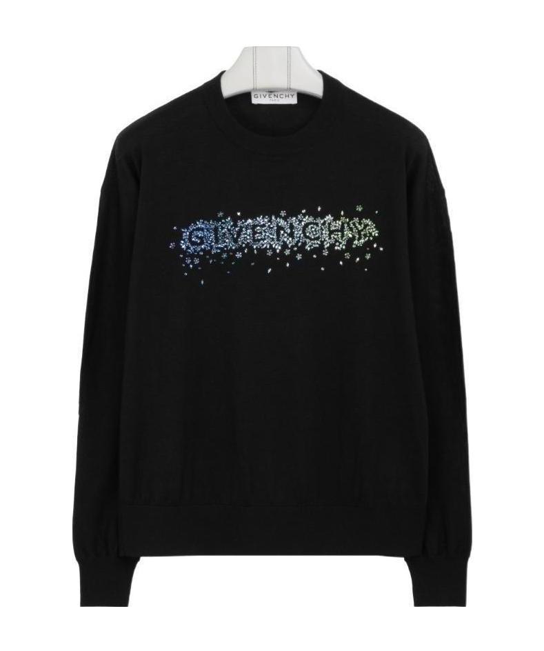 Givenchy Crystal-embellished Logo Jumper In Black