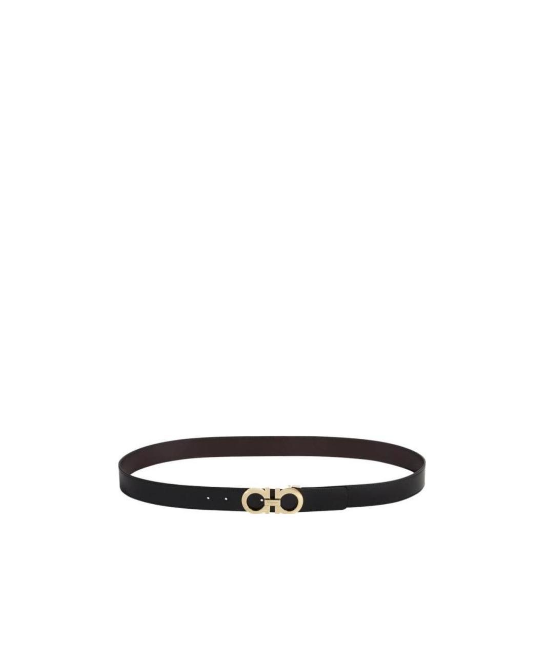 Ferragamo Salvatore Gancini Reversible Buckle Belt In Black
