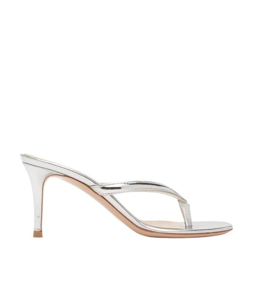 Gianvito Rossi Logo High-heeled Round-headed Sandals In White
