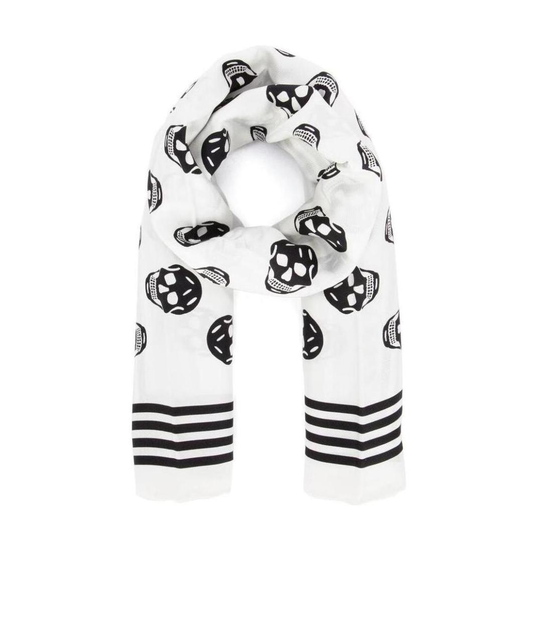Alexander Mcqueen Women Printed Wool Scarf In Black