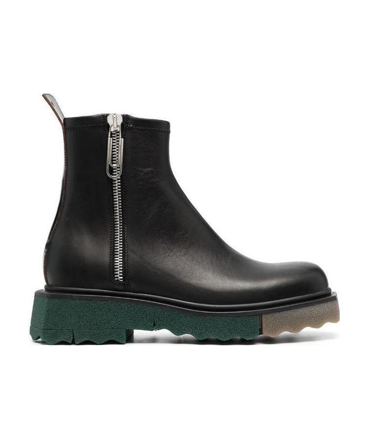 Off-white Zip-fastening Sponge Ankle Boots In Black
