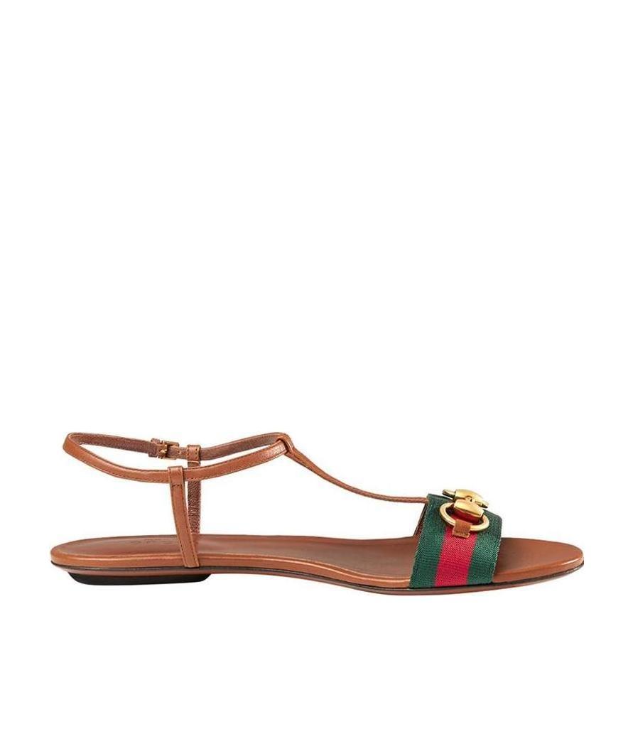 GUCCI RIBBON DETAILS FLAT-SOLED SANDALS