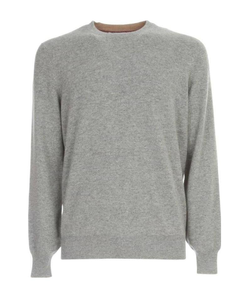 Brunello Cucinelli Crew Neck Sweater In Gray