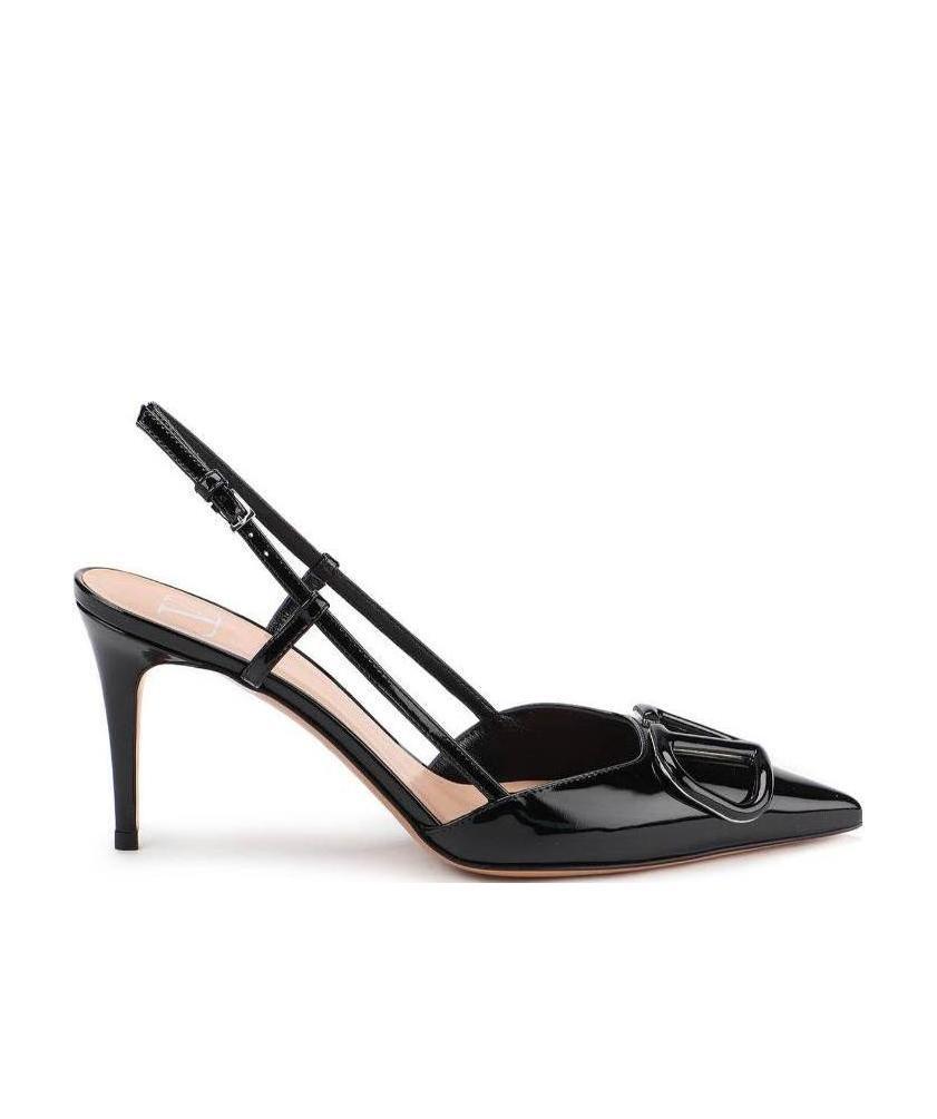 Valentino Vlogo Pointed Toe Slingback Pump In Black