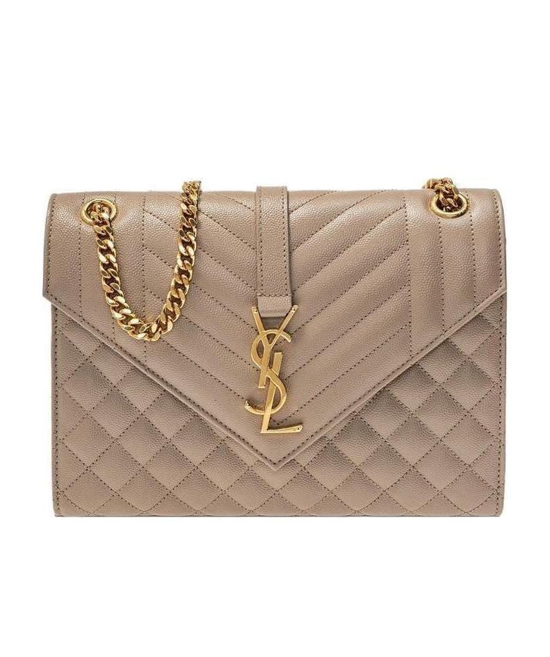 Saint Laurent Envelope Shoulder Bag In Nude