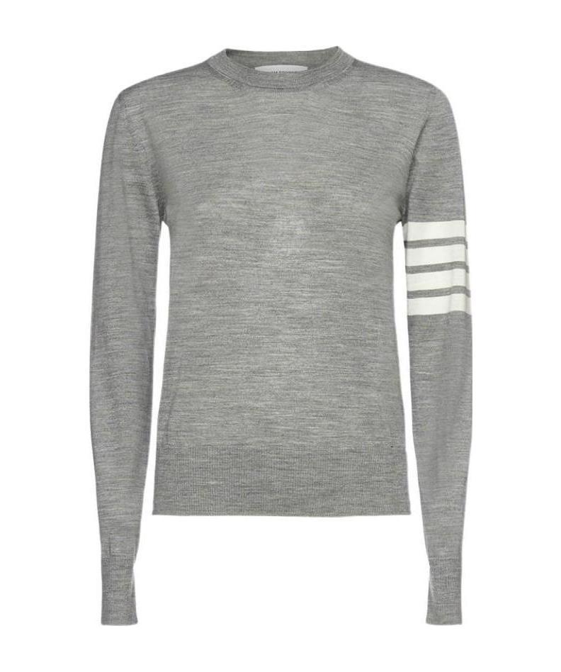 Thom Browne 4-bar Merino Jumper In Gray