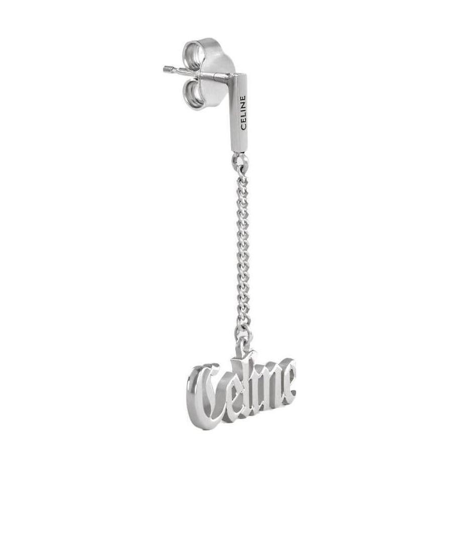 Celine Rhodium Silver Finish Silver Gothic Earrings In Gray