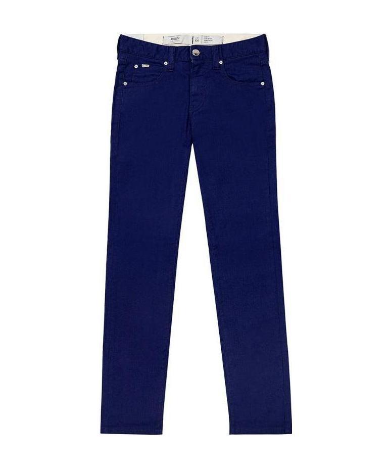 Shop Armani Collezioni Logo Jeans In Blue