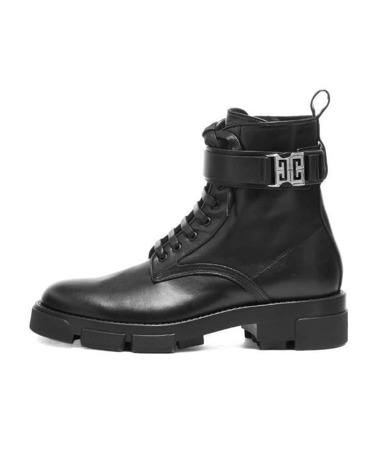 Givenchy Logo Jacquard Lace-up Ankle Boots In Black