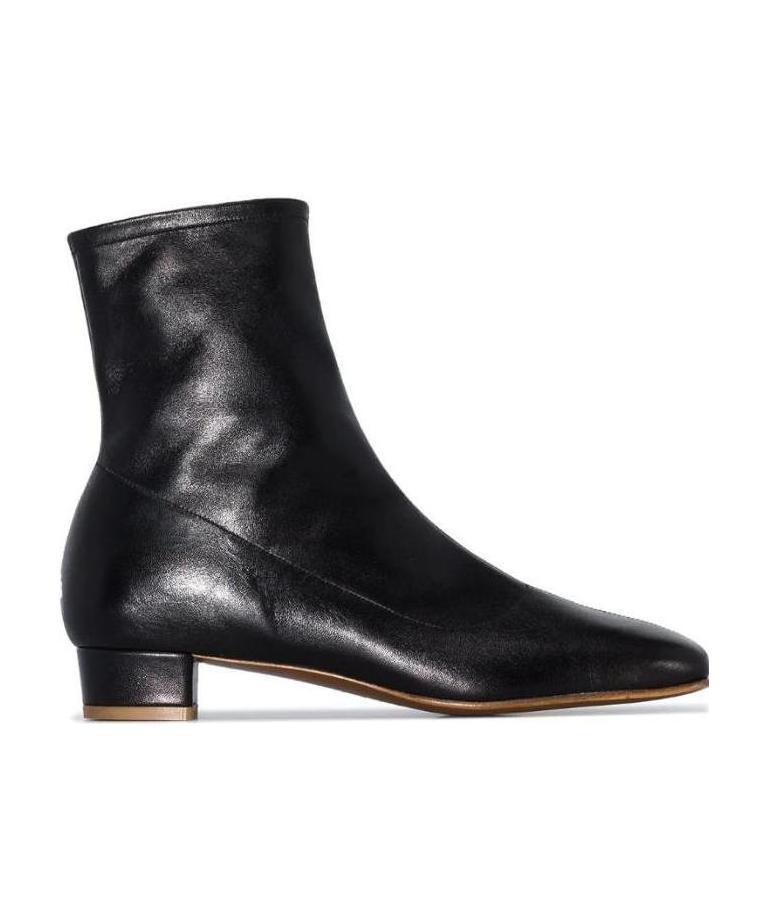 By Far Este 25mm Square Toe Ankle Boots In Black