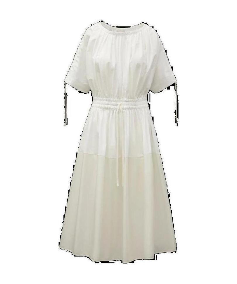 Moncler Drawstring Flared Dress In White