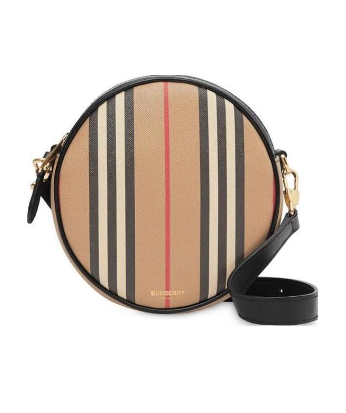 Shop Burberry Icon Stripe E-canvas Louise Bag In Nude