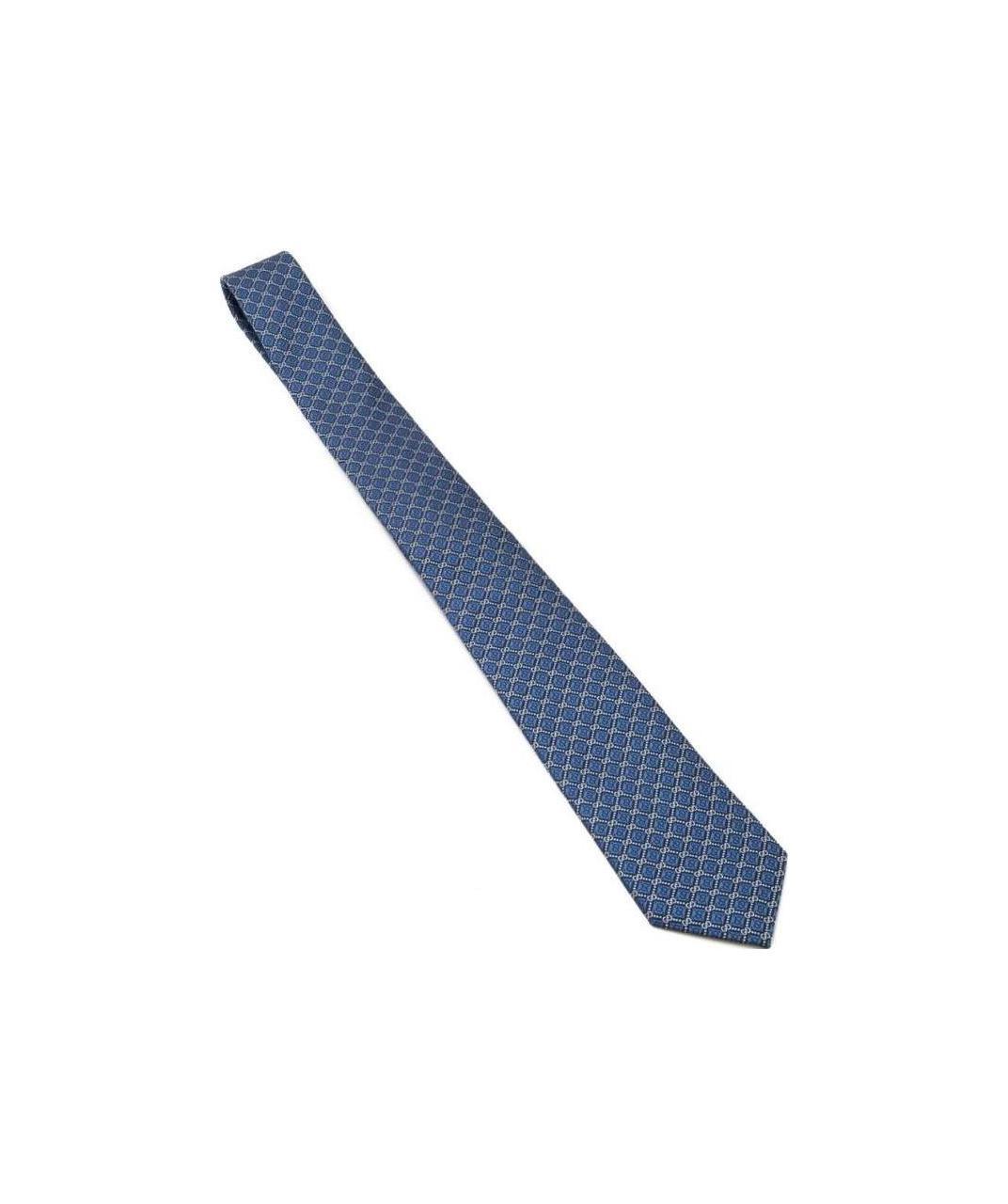 Gucci Gg And Rhombus Motif Silk Tie In Blue