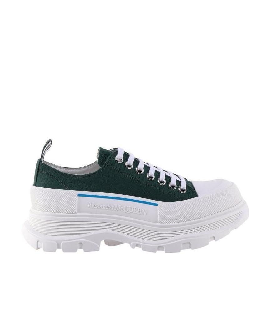 Alexander Mcqueen Tread Slick Lace-up Sneakers In Green