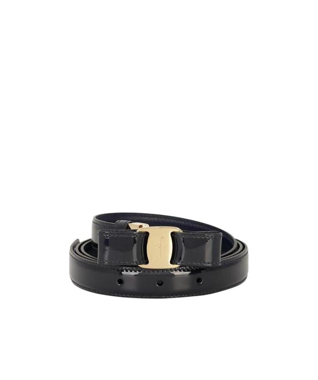 Ferragamo Bow Knot Buckle Belt In Black