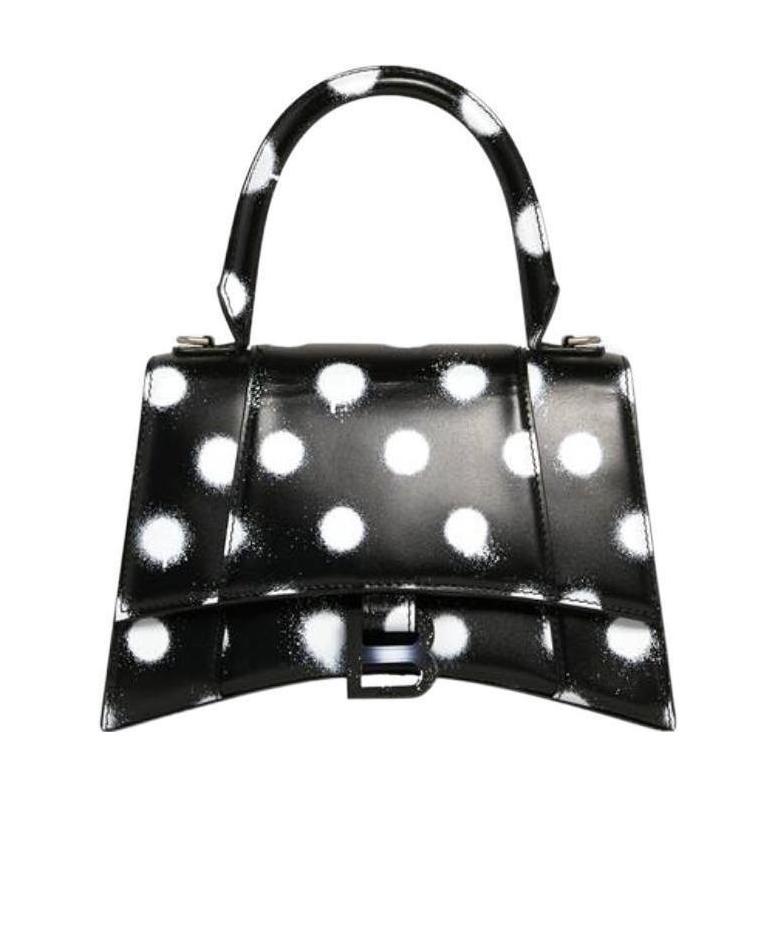 Balenciaga Small Hourglass Tote Bag In Black
