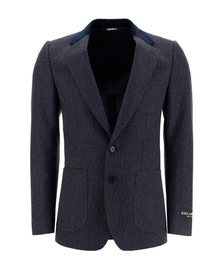 Dolce & Gabbana Contrast-lapel Blazer In Black