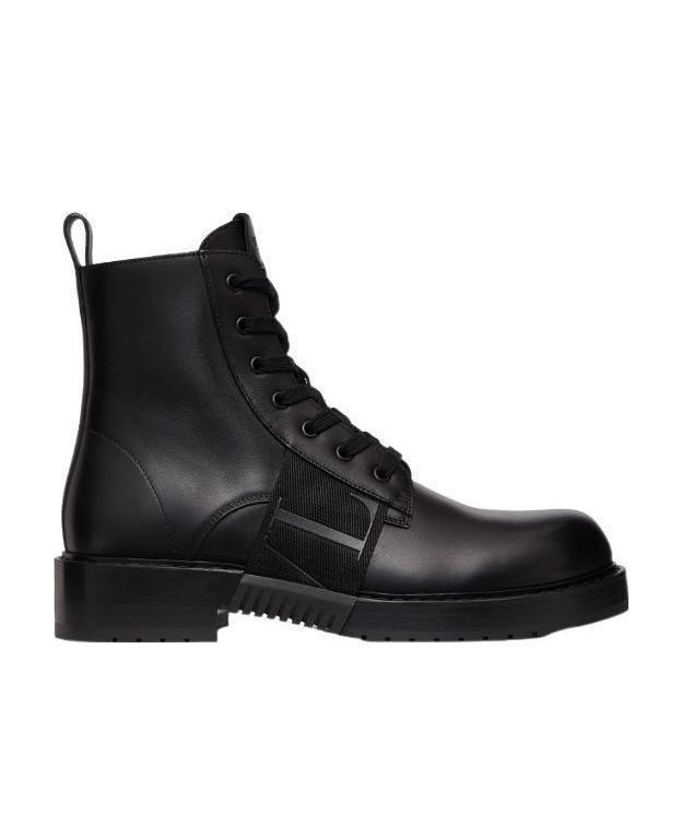 Valentino Vl7n City Combat Boots In Black
