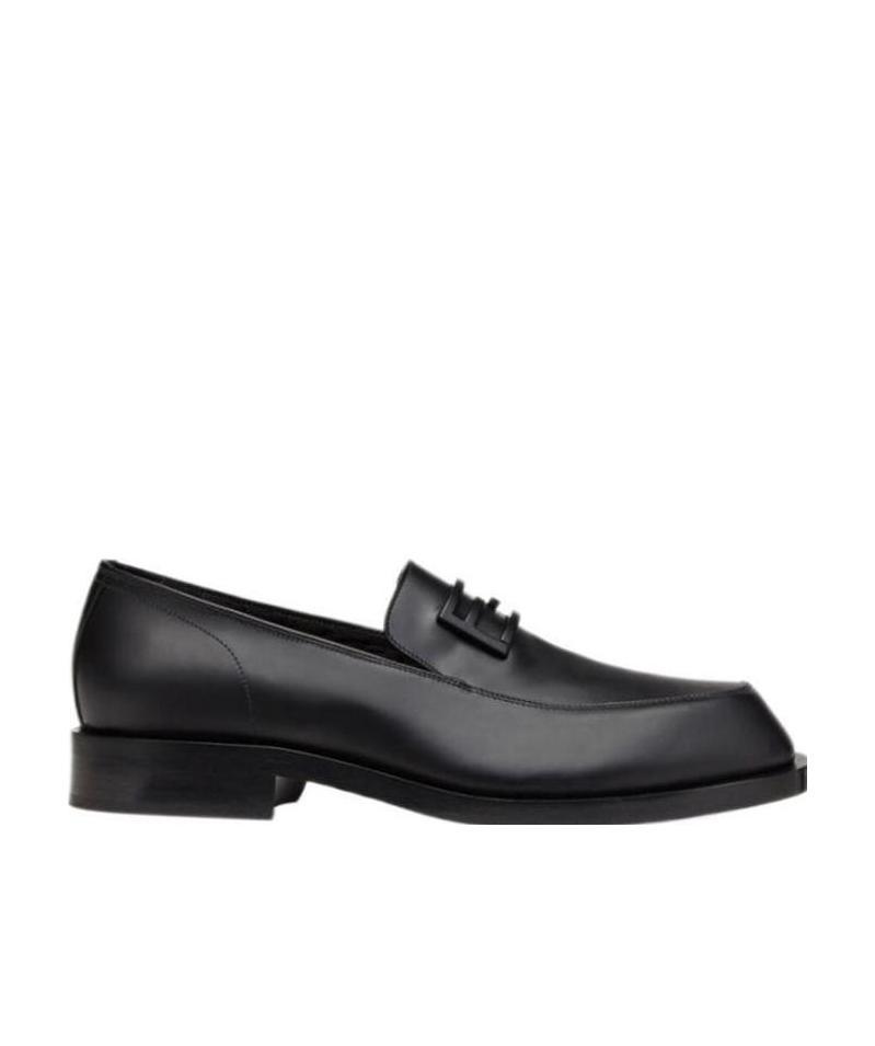Fendi Ff Baguette-motif Loafers In Black