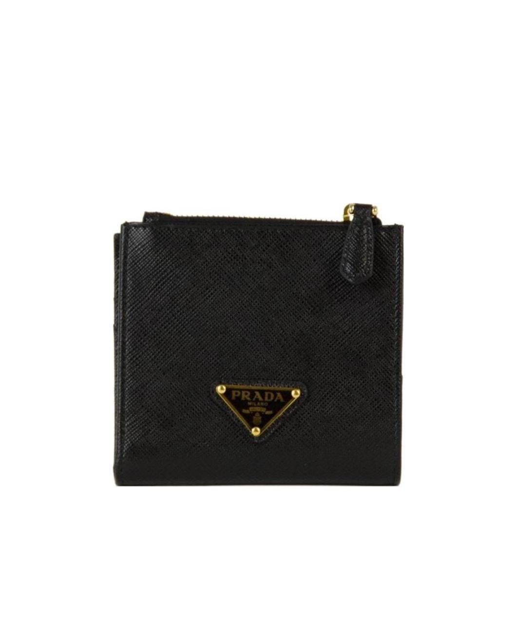 Prada Triangle-logo Wallet In Black