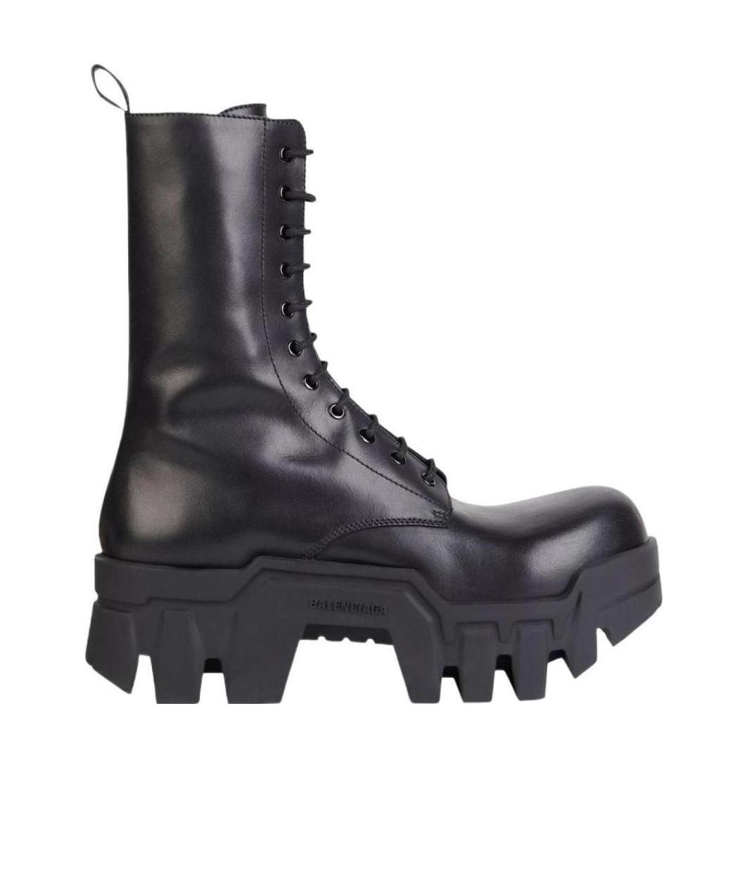 Balenciaga Bulldozer Lace-up Boots In Black