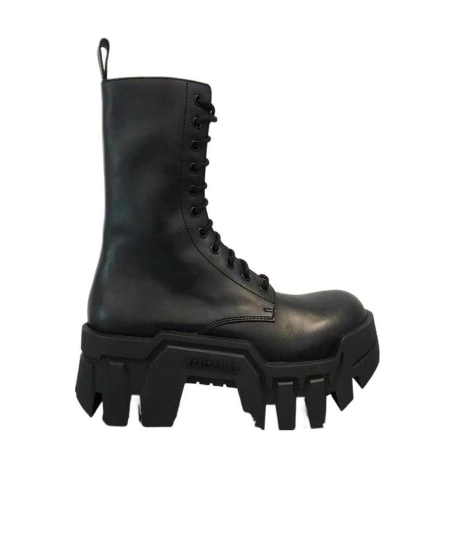 Balenciaga Bulldozer Lace-up Ankle Boots In Black