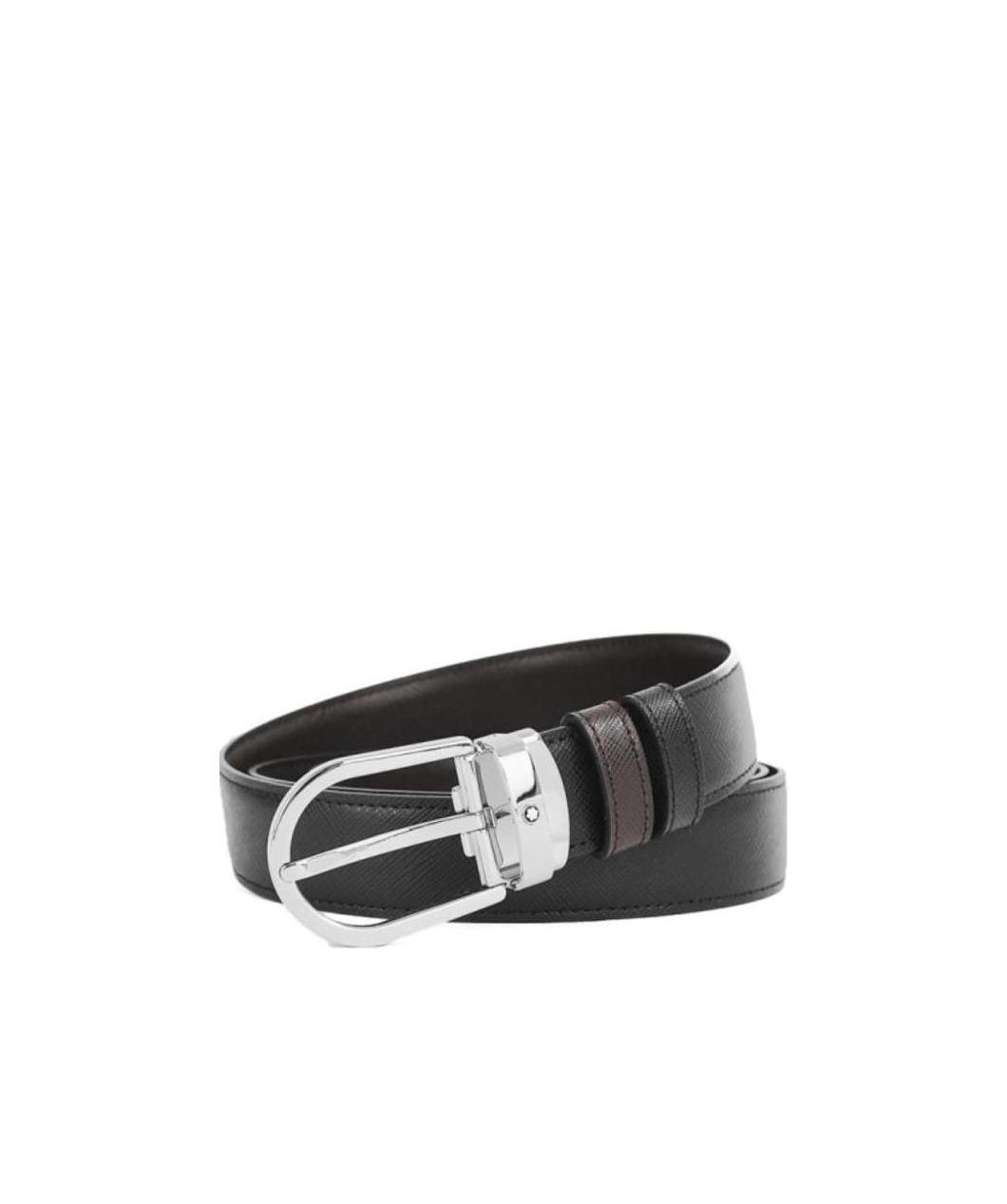Montblanc Double-sided Horseshoe Buckle Belt In Black