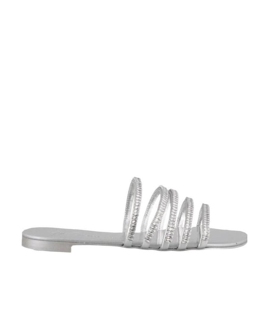 Giuseppe Zanotti Crystal Inlaid Multi-strap Sandals In Gray
